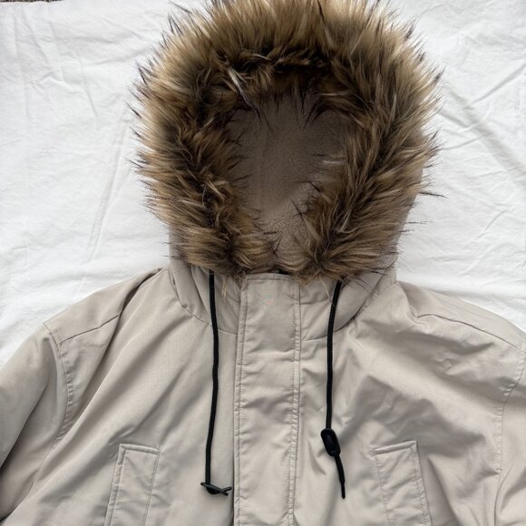 SEAN JOHN Utility Parka Faux Fur Coat Jacket Stone Beige 3XL - Picture 4 of 12